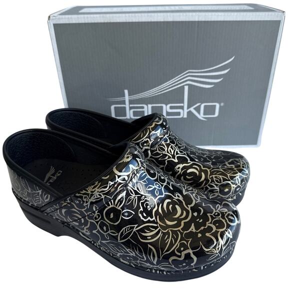 Dansko Professional Metallic Rose Patent Slip-On Clogs Womens Size 37 - Picture 1 of 10